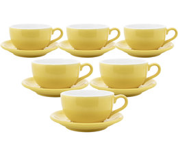 Tasses - ORIGAMI - tasses et sous tasses Latte Bowl jaune 25cl x6