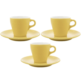 3 Tasses et sous-tasses Espresso Origami 9cl - Jaune