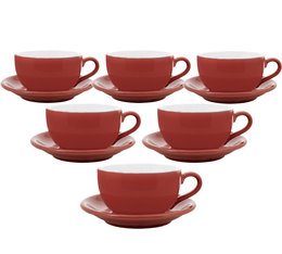Tasses - ORIGAMI - tasses et sous tasse Lattes Bowl rouge 25 cl x6