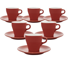 Tasses - ORIGAMI - Espresso et sous tasses rouge 9cl x6