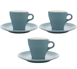 3 Tasses et sous-tasses Espresso Origami Turquoise -  9cl