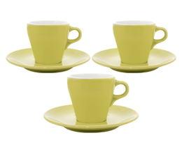 3 Tasses et sous-tasses Espresso 9cl Vert - ORIGAMI