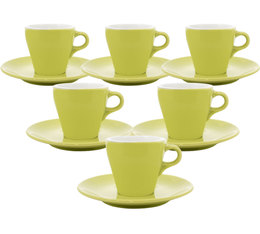 6 Tasses et sous-tasses Espresso Origami Vert - 9cl 