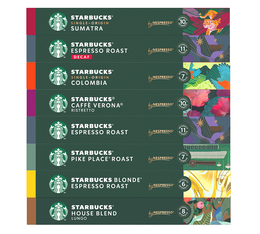 Pack 8 variétés Starbucks - 80 capsules compatibles Nespresso® - STARBUCKS