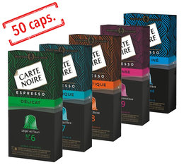 Pack découverte capsules 5 x 10  - compatible Nespresso® - CARTE NOIRE
