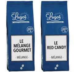 Pack Blend : Red Candy + Mélange Gourmet - Cafés Lugat - 2 x 250g en grains