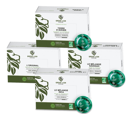 Pack découverte 200 dosettes compatibles Nespresso® pro bio - GREEN LION COFFEE Office Pads
