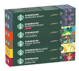120 Capsules Starbucks compatibles Nespresso® - Pack découverte 