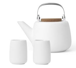 Viva Scandinavia Nicola porcelain teapot + 2 cups and Free tea