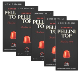 50 capsules compatibles Nespresso® Espresso 100% Arabica - PELLINI TOP