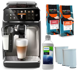 PHILIPS Série 5400 EP5447/90 LatteGo - Chromée - Garantie 3 ans Pack 4 mois d'entretien et de café 
