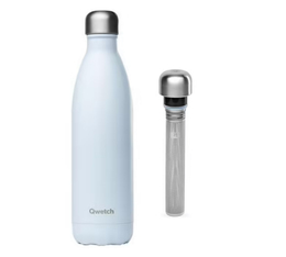 Pack Bouteille isotherme Bleu 75 cl + infuseur- Collection Pastel - Qwetch
