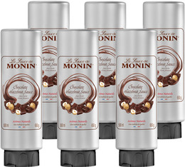 Lot de 6 Sauces Topping Monin - Chocolat Noisette - 6 x 500 ml