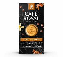 10 Capsules compatibles Nespresso® - Café aromatisé Vanille Caramel par Cyril Lignac - Café Royal
