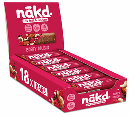  Boîte distributrice de 18 raw barres de fruits et noix Framboise NAKD