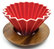 Dripper rouge en porcelaine 4 tasses + support en bois - Origami