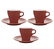 3 Tasses et sous tasses Espresso 9cl Rouge - ORIGAMI