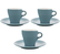 3 Tasses et sous-tasses Espresso Origami Turquoise -  9cl
