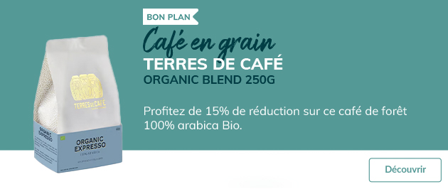 Profitez de 15% de réduction sur ce café de forêt 100% arabica Bio.