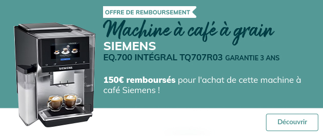 150€ remboursés pour l'achat de cette machine à café Siemens !
