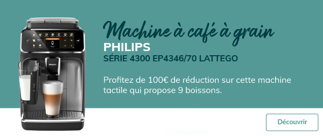 PHILIPS Série 4300 EP4346/70 LatteGo Garantie 3 ans