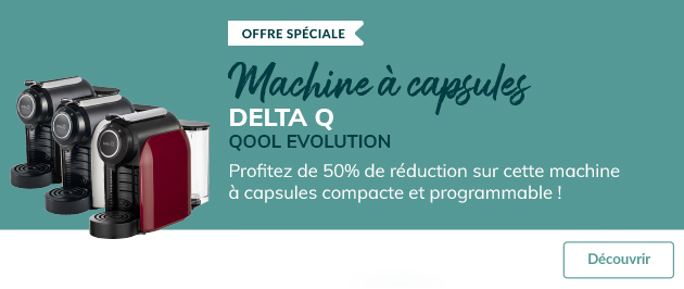 Machine à capsules Delta Qool Evolution Noire + Offre cadeau