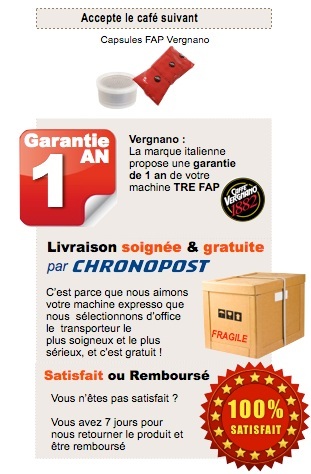 machine expresso à capsules noire TRE FAP VERGNANO