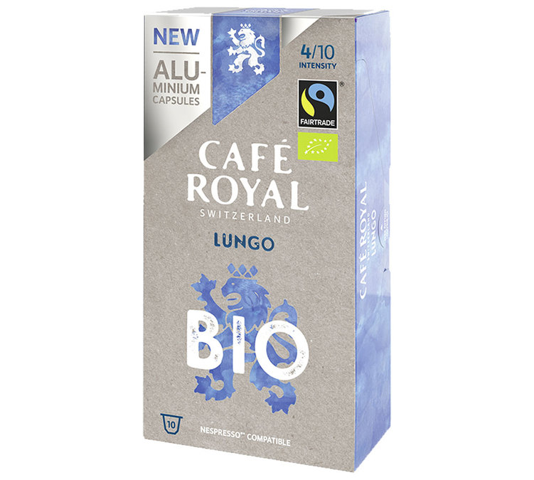 10 Capsules Aluminium Lungo Bio Pour Nespresso Café Royal
