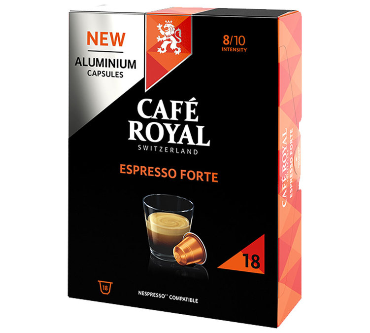 18 capsules alu Lungo Forte compatibles Nespresso® Café Royal