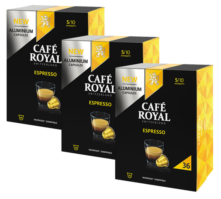 108 capsules aluminium Espresso compatibles Nespresso® Café Royal