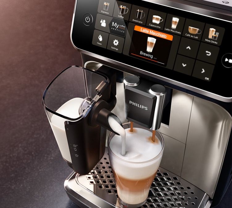 Philips Série 3200 Machine Expresso - Café à Grain - Mousseur à Lait  Classique, 4 Spécialités de Café, Écran Tactile Intuitif, Noir Brillant