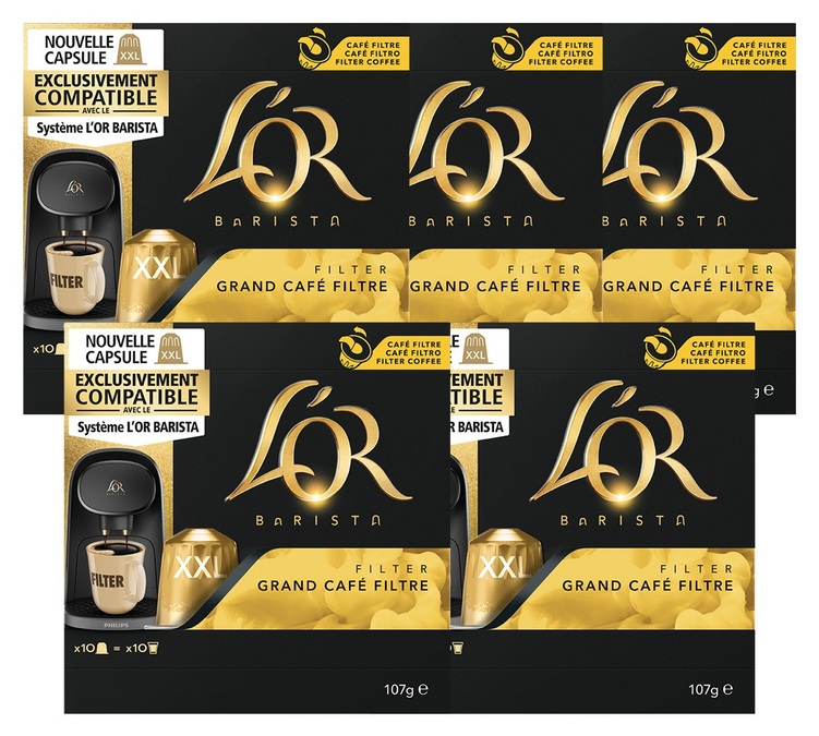 50 capsules XXL Grand Cafe Filtre L'Or pour L'Or Barista