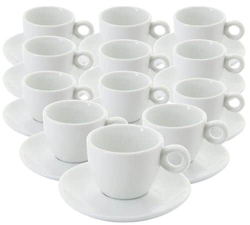 Tasse à café porcelaine blanche avec sous tasse perforée
