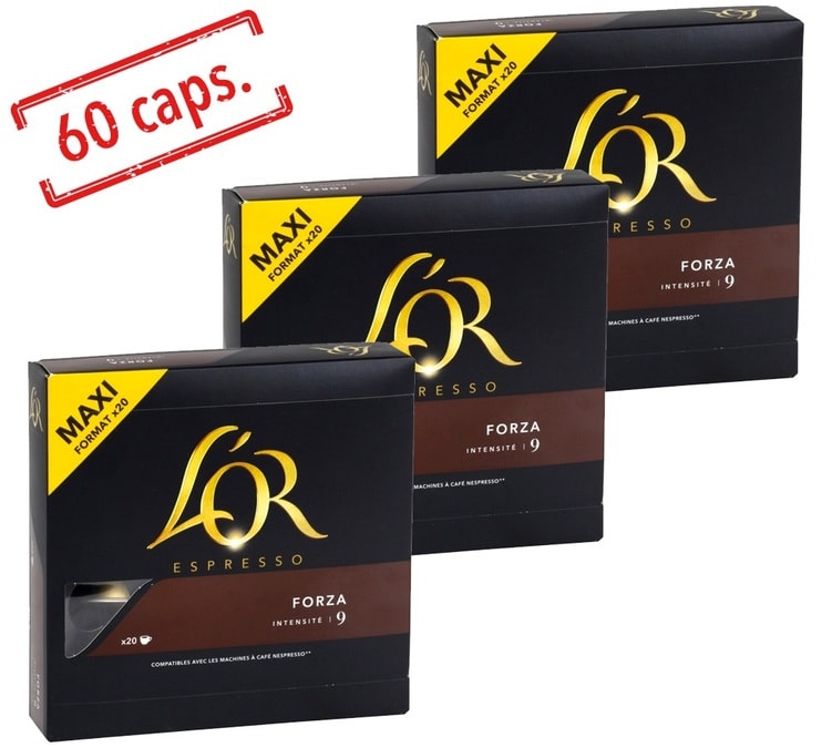 Boite de 50 capsules de café L'OR Espresso Forza - Café en dosettes