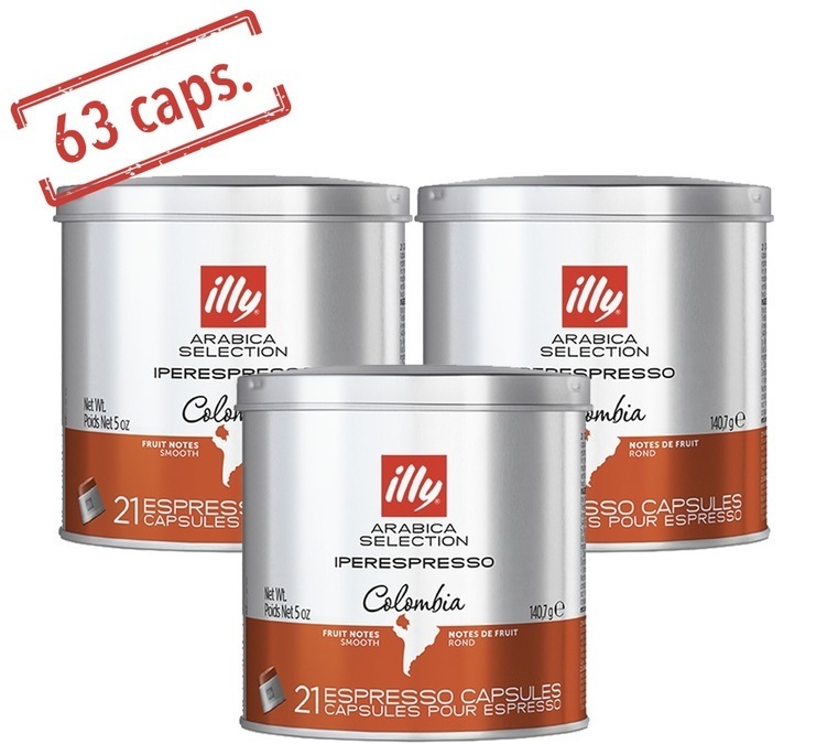 63 X Illy Iperespresso Colombia Coffee Capsules