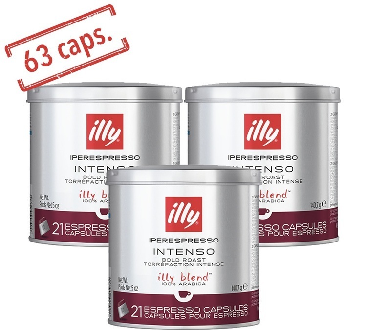 Illy Capsules Iperespresso Intenso x 63 coffee capsules