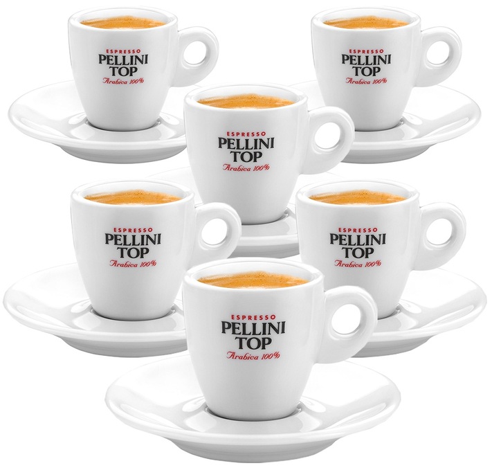 6 tasses et sous tasses à café en porcelaine - Pellini Top