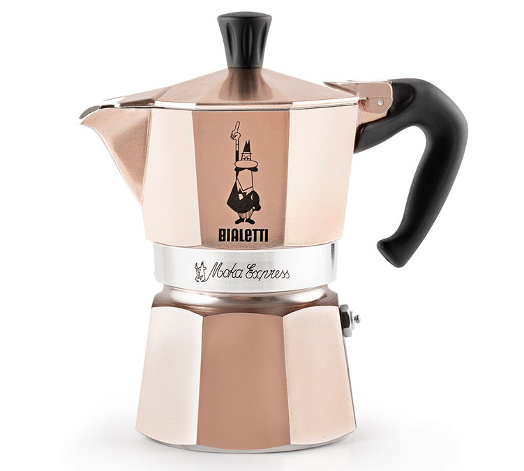 Bialetti Moka Express moka pot in Rose Gold 6 cups