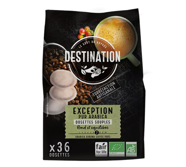 Destination organic & fairtrade Arabica soft coffee pods for Senseo x 36