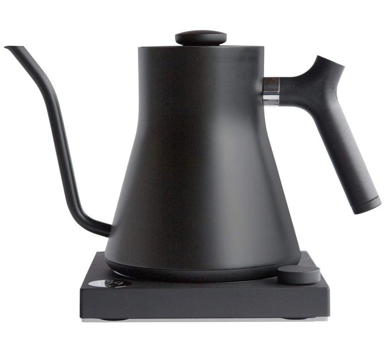 noir mat Jaybird Kaffe Bouilloire à température variable en acier inoxydable avec col de cygne pour café et thé 
