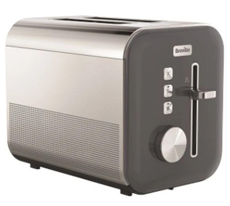 GrillePain High Gloss Gris 2 fentes Bréville