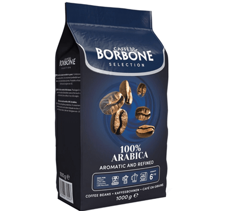 Caffè Borbone Café en grains 100% Arabica boisé gourmand 1Kg