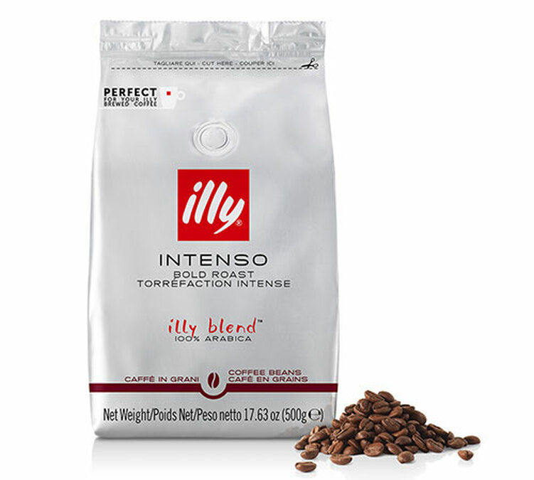 cafe en grain illy torrefaction intenso 250g