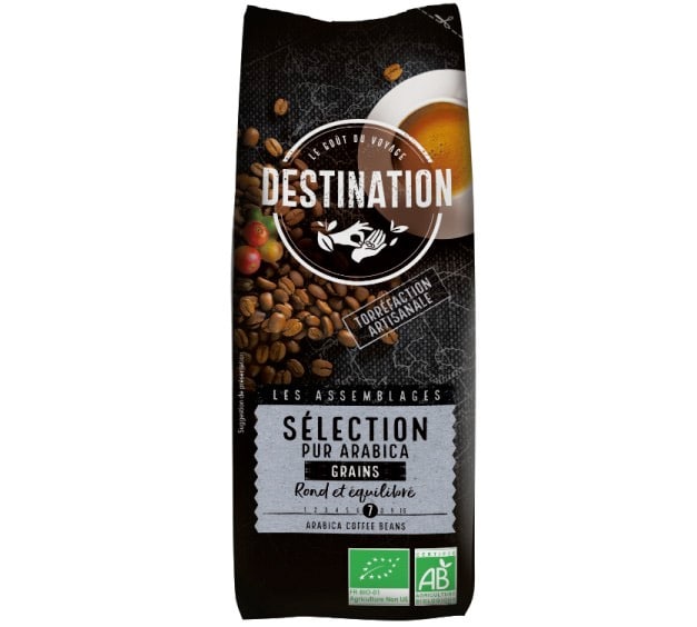 250g café grains bio 100% Arabica - Destination