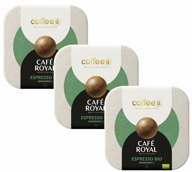 3x9 Boules de café CAFÉ ROYAL - Espresso Bio Compatibles CoffeeB