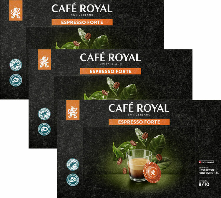 Café capsules Compatibles Nespresso Espresso Forte CAFE ROYAL 36 CAPSU –  épicerie les 3 gourmets