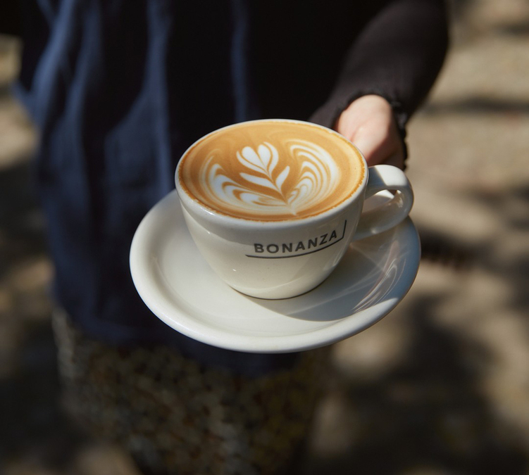 intense espresso with dark roast coffee and creamy milk foam