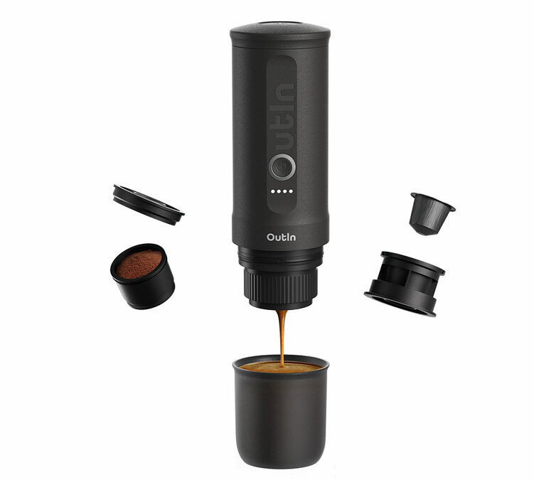 OutIn Nano portable nomadic coffee maker grey