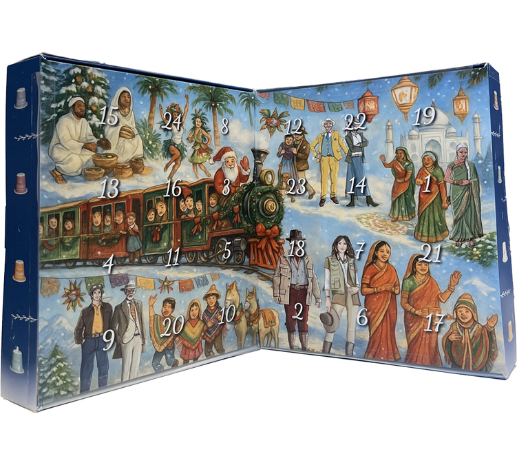 calendrier de l'avent café bio Terramoka ouvert avec 24 cases et capsules compatibles Nespresso Original