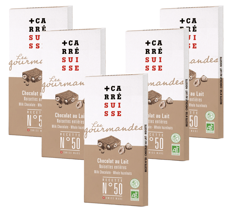 Chocolat au lait nougatine & amandes BIO, Carré Suisse (100 g